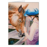 HorseBack Riding Girl and her Horse Animal Lover Card