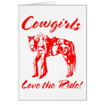HORSES COWGIRLS LOVE  RIDING GREETING CARD