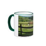 Horses Graze In Morn 11oz ringer Mug