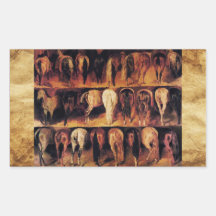 Horses' Hindquarters, Parchment Sticker