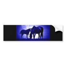Horses in Blue Night Bumper Stickers