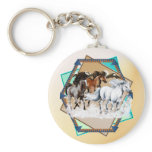 Horses In Snow  Keychain