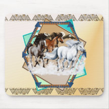 Horses In Snow  Mousepad