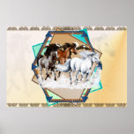 Horses In Snow  Poster