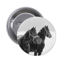 Horses in Snowfall Pins