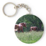 Horses in Summer Pasture Painting keychains