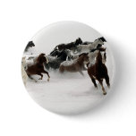 Horses in the snow buttons