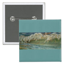 *Horses of Neptune* by Walter Crane Pinback Button