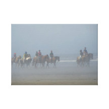 Horses on Beach Canvas Print