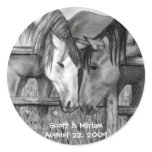 HORSES: PENCIL ART: WEDDING STICKERS