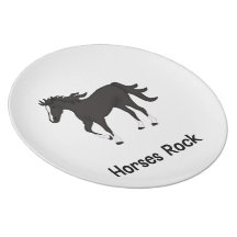 Horses Rock (black) Plates