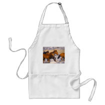Horses running aprons
