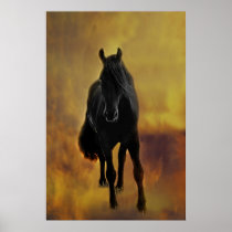 Horses silhouette print