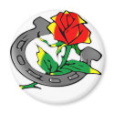Horseshoe & Rose Tattoo magnets