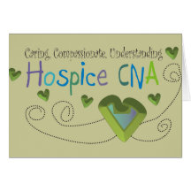 Hospice CNA Green Hearts Greeting Cards