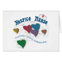 Hospice Nurse Multi Coloured Hearts Greeting Cards
