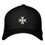 Hospitallers Black Embroidered Cross Hat embroidered hats