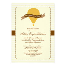 Hot Air Balloon Elegant Graduation Invitation
