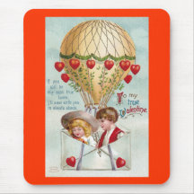 Hot Air Balloon Vintage Valentine Mousepads