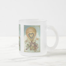 Hot Air Balloon With Flowers Valentine Cards, Gift Mugs