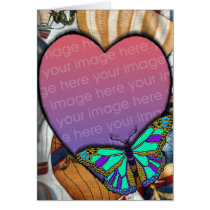 Hot Air Balloons Butterfly Heart Photo Template Cards
