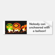 Hot Air Balloons Glowing at Night Bumper Stickers