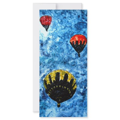 hot air balloons watercolor painting illustration rack card by dereklovessheila