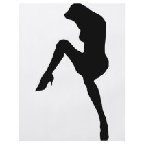 hot babe silhouette icon full color flyer