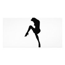 hot babe silhouette icon photo card