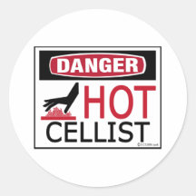 Hot Cellist Round Stickers
