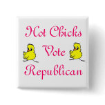 Hot Chicks Vote Republican buttons
