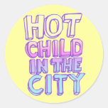 Hot Child in the City Round Stickers