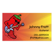 Hot Chilli Guitarist Business Card Templates