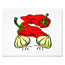 Hot Chilli Pepper and Onion Graphic Photo