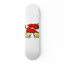 Hot Chilli Pepper and Onion Graphic Skate Board