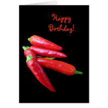 Hot Chilli Peppers Birthday Greeting Cards