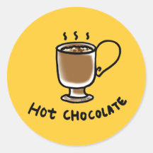 Hot chocolate round stickers
