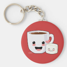 Hot Cocoa and Marshmallow Keychain