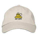 Hot coffee (black outline) embroidered hats