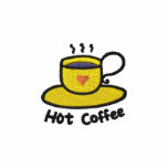 Hot coffee (black outline) embroidered shirts