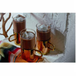 Hot coffee in handy glass mugs photo sculptures