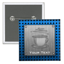Hot Coffee; Metal-look Pinback Buttons