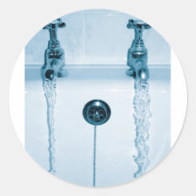 Hot & Cold Water, Bath time, Running Faucets Stickers
