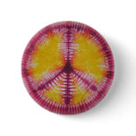 Hot Colors Peace Sign Tie Dye Flair Button