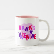 Hot Colours Heart Nana's Valentine Mugs