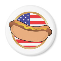 Hot Dog American Flag Fridge Magnet