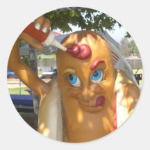 Hot Dog Man Statue Sticker