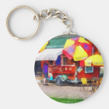 Hot Dog Stand in Mall Keychains