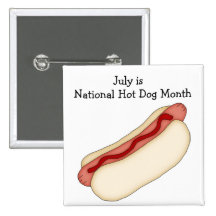 Hot Dog with Ketchup Button
