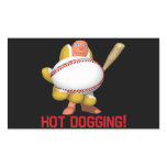 Hot Dogging Rectangle Stickers